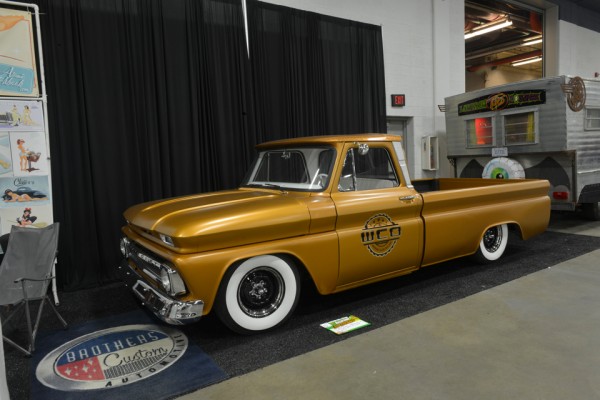 chevy c0 custom pickup truck, gold
