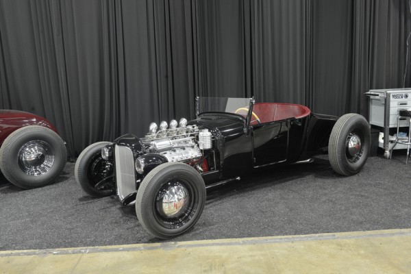 ford hotrod with flathead v8 engine