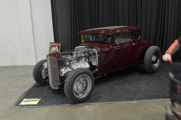ford hotrod with flathead v8 engine