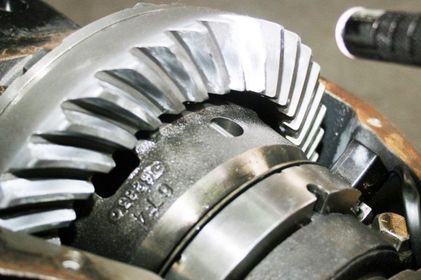 close up of teeth on a ring gear