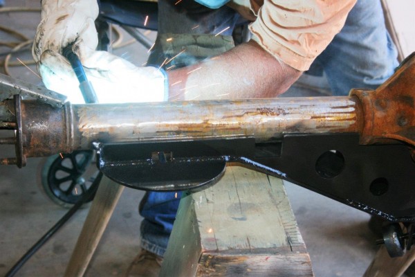 welding brackets on a jeep axle