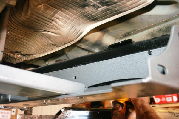 fitting parts to a jeep frame