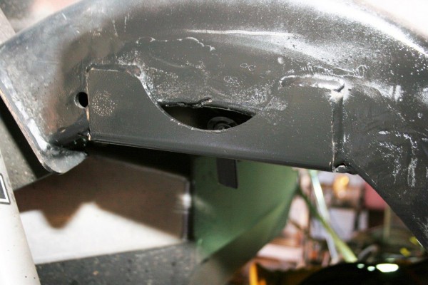 new bracket on a jeep wrangler frame