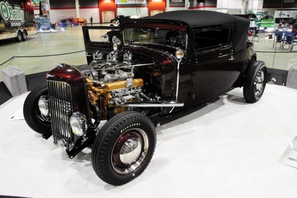 hot rod with four carburetors