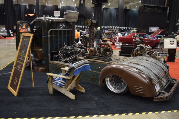 vintage rear engine semi truck rat rod