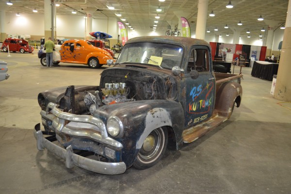 vintage rat rod truck with a v8