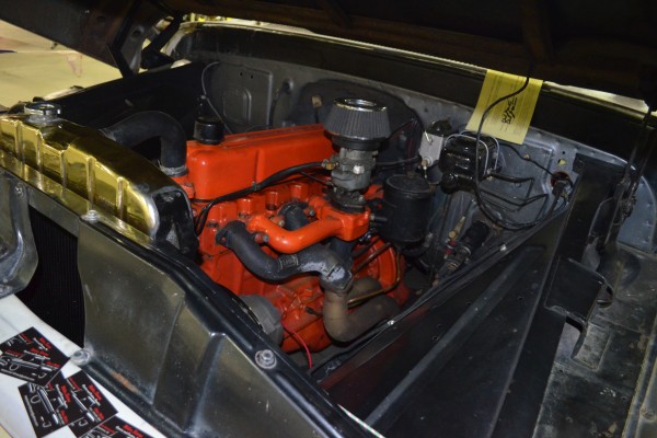 chevy inline six engine in an old truck