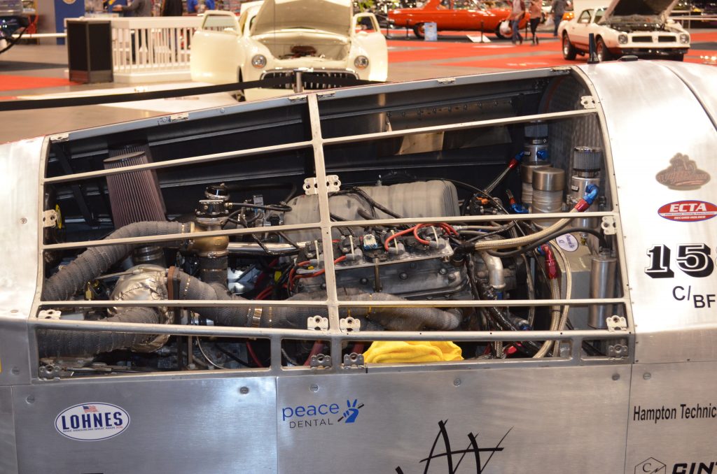 ls engine in a salt flats ecta belly tank racer