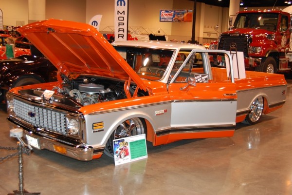 lowered chevy squarebody c10 truck from Omaha World of Wheels 2017