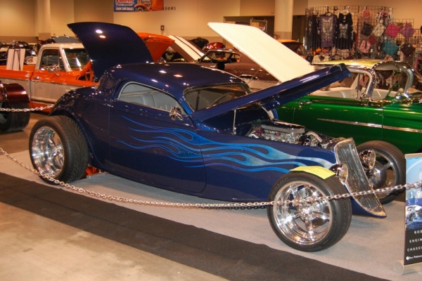 custom blue hot rod from Omaha World of Wheels 2017otrod coupe