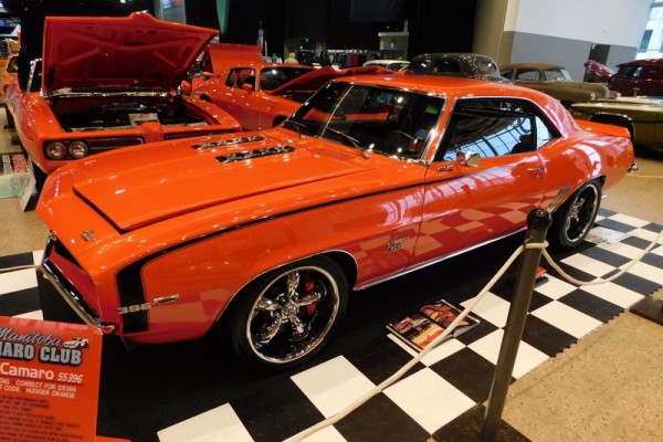 orange 1969 chevy camaro ss 396 from Winnipeg world of wheels 2017