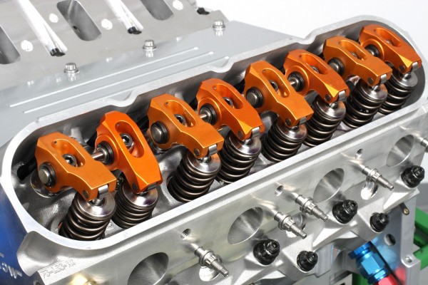 performance valvetrain inside an ls engine cylinder head