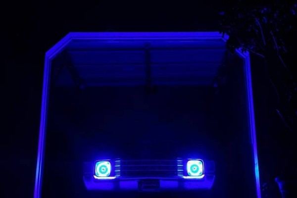 blue halo headlights on a 1972 Chevy chevelle