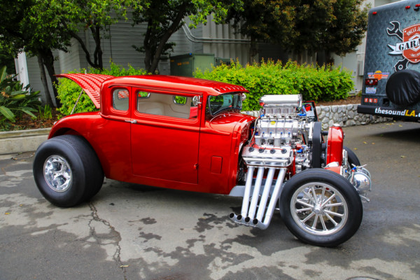 ford five window coupe with supercharged hemi engine