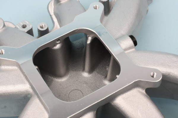 looking down an intake manifold plenum