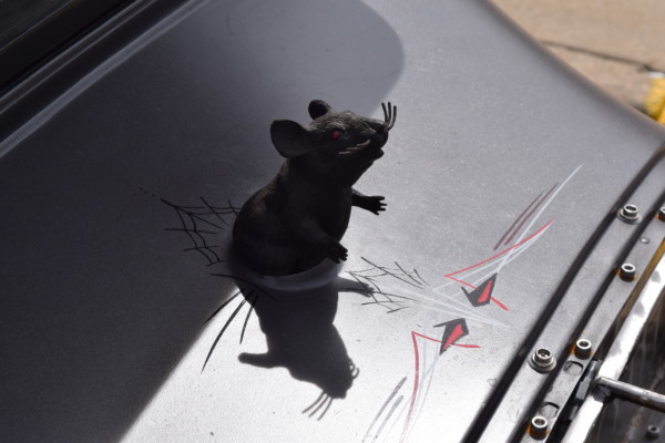 rat hood ornament on 1928 ford rat rod truck