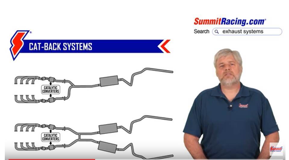 man explaining cat back exhaust system design
