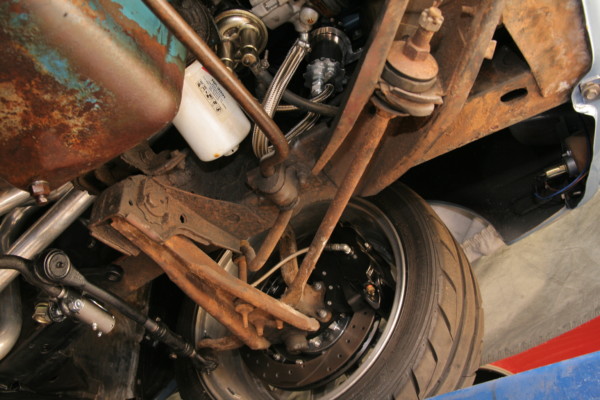 stock chassis on a 1968 ford mustang