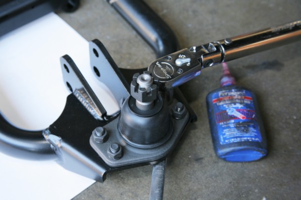 ball joint mount on a control arm