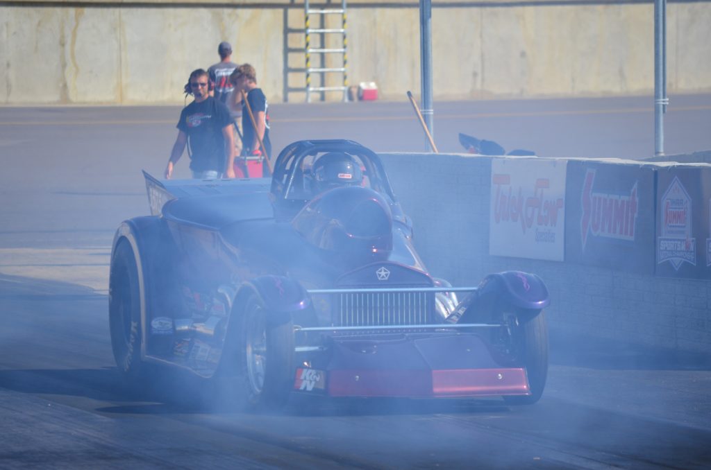 IHRA Drag Racer at Dragway 42, black coupe