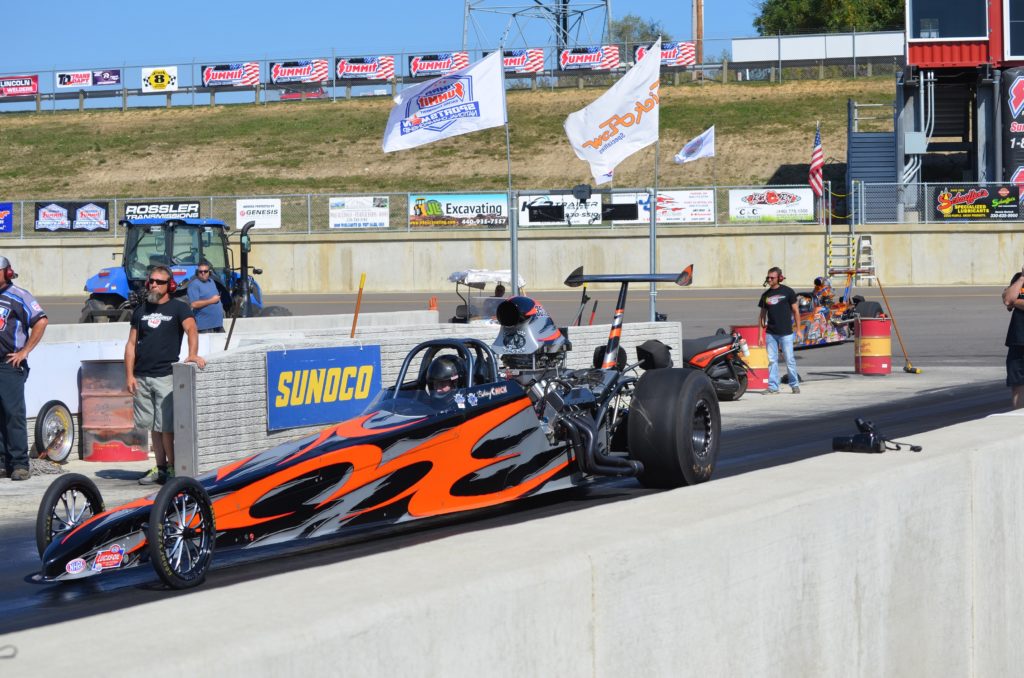 IHRA Drag Racer at Dragway 42, Dragster with Painted Flames