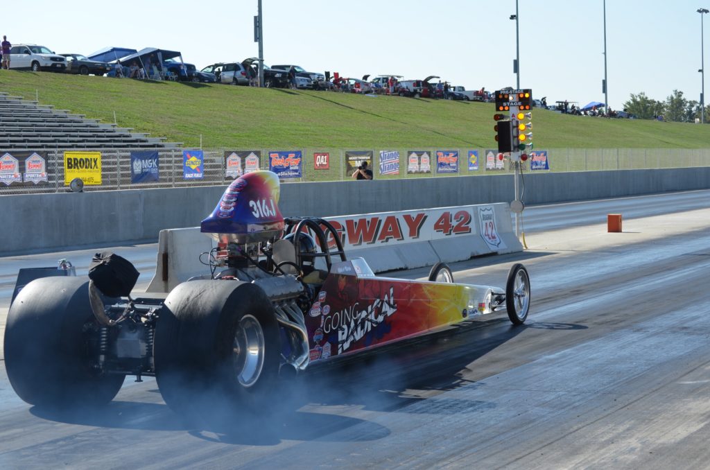 IHRA Drag Racer at Dragway 42, Dragster Burnout