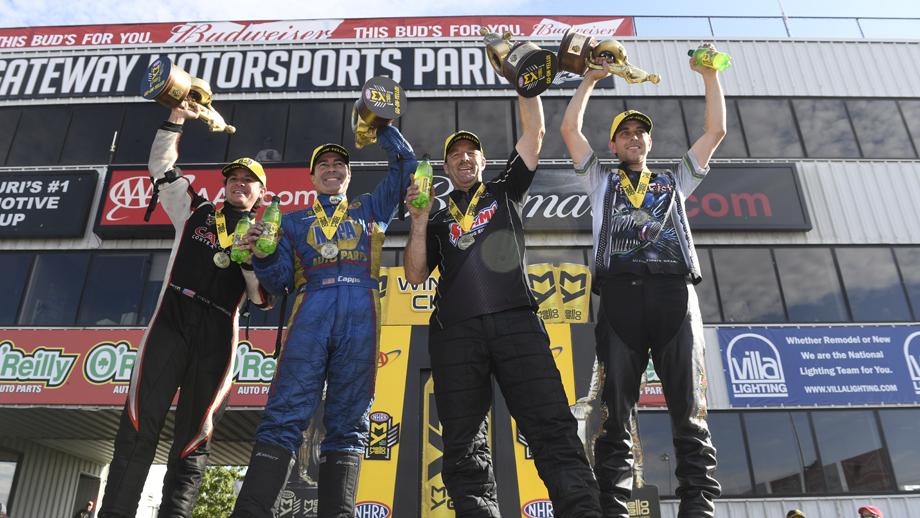 NHRA winners circle 2017 Midwest Nationals Gateway Motorsports Park