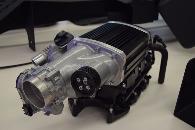 supercharger housing on display at sema 2017