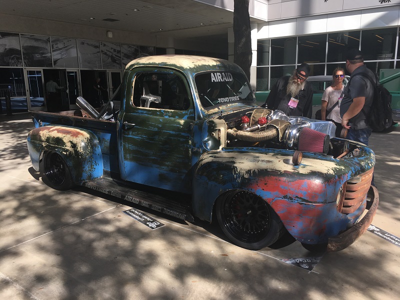 turbocharged ford f1 truck on display at SEMA 2017
