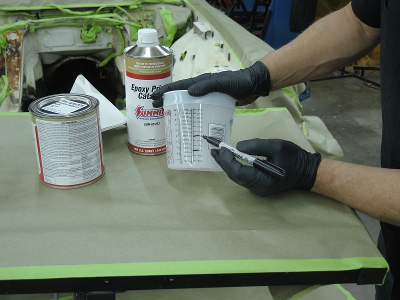 mixing paint with proper mix ratios