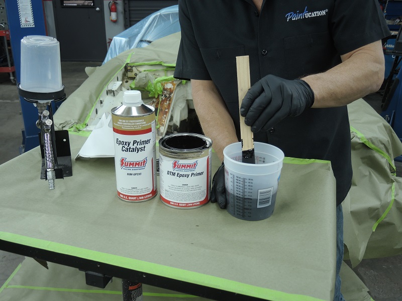 mixing paint with proper mix ratios