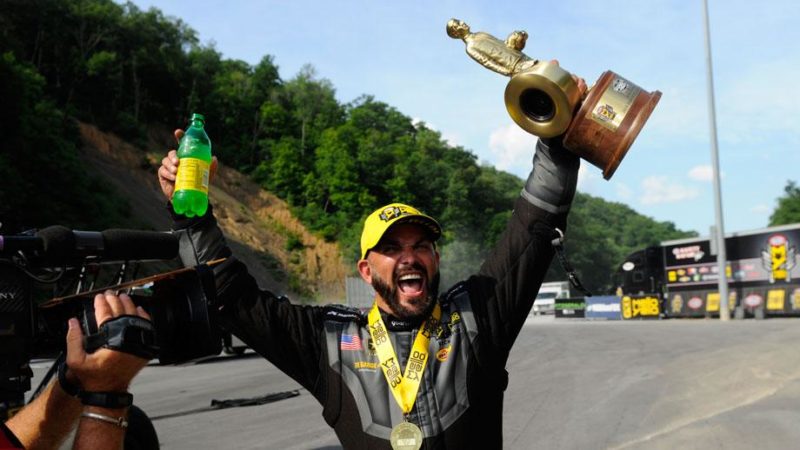 Tony Schumacher winners circle from Bristol, NHRA 2018