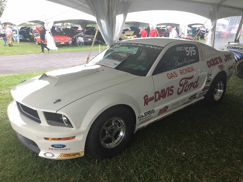 white ford cobra jet gas ronda drag car