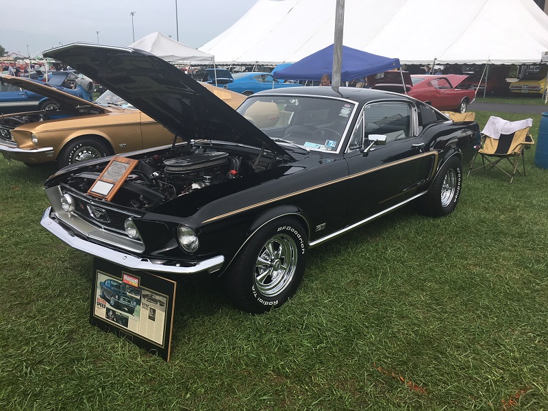 classic black ford mustang