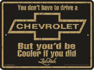 Laid-Back Cooler Chevrolet Aluminum Sign