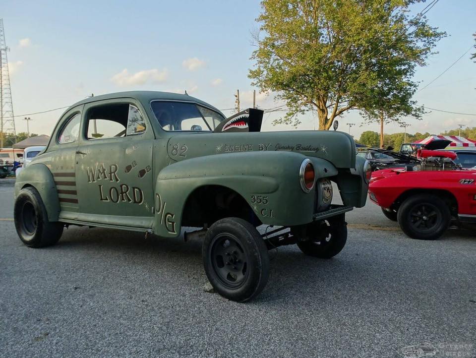 olive drag gasser vintage race car