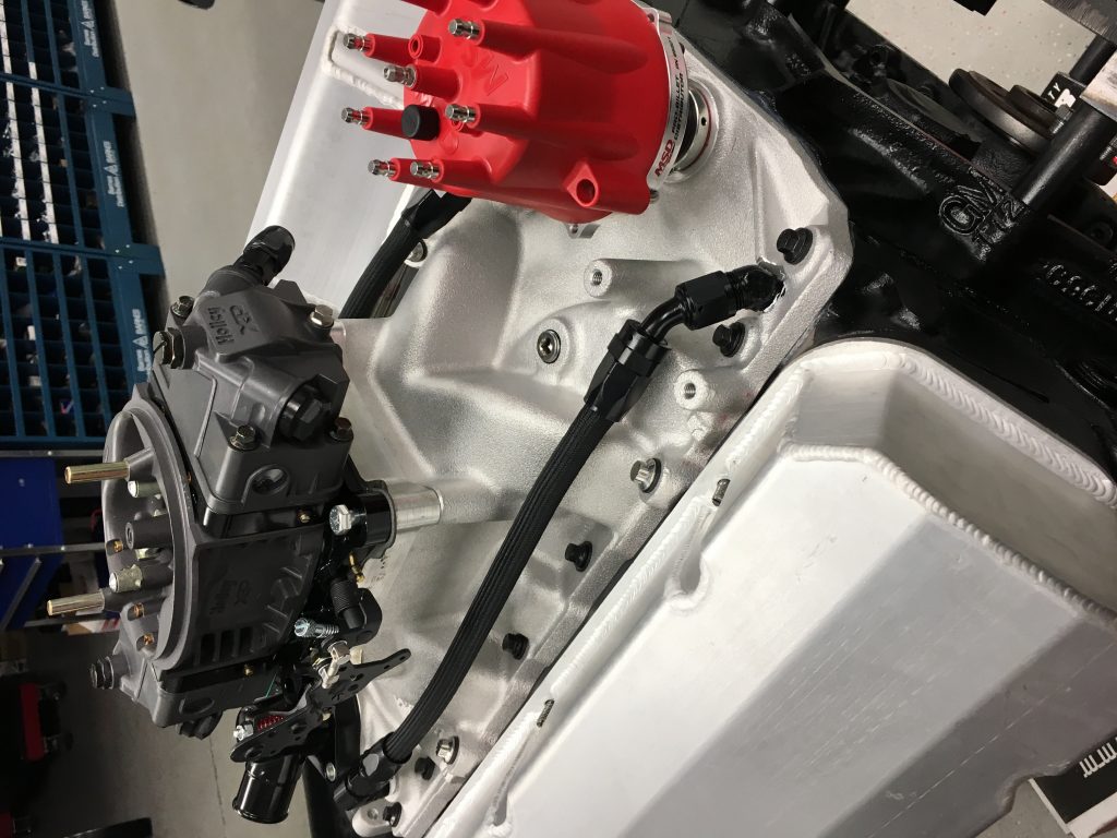 kb racing engine with intake installed