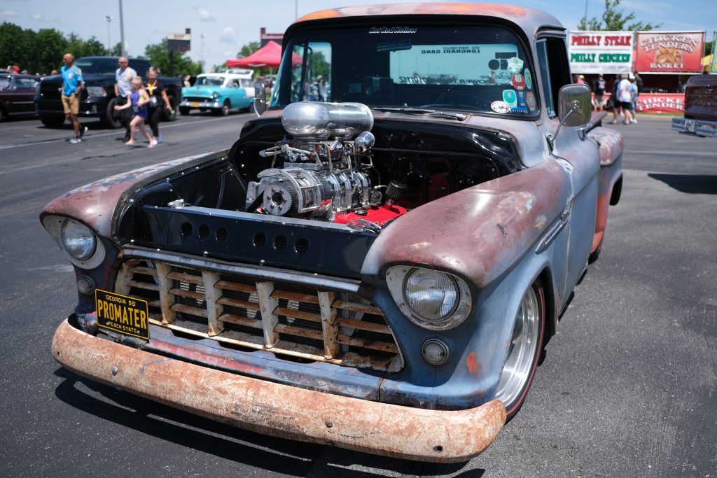 vintage supercharged chevy pickup truck