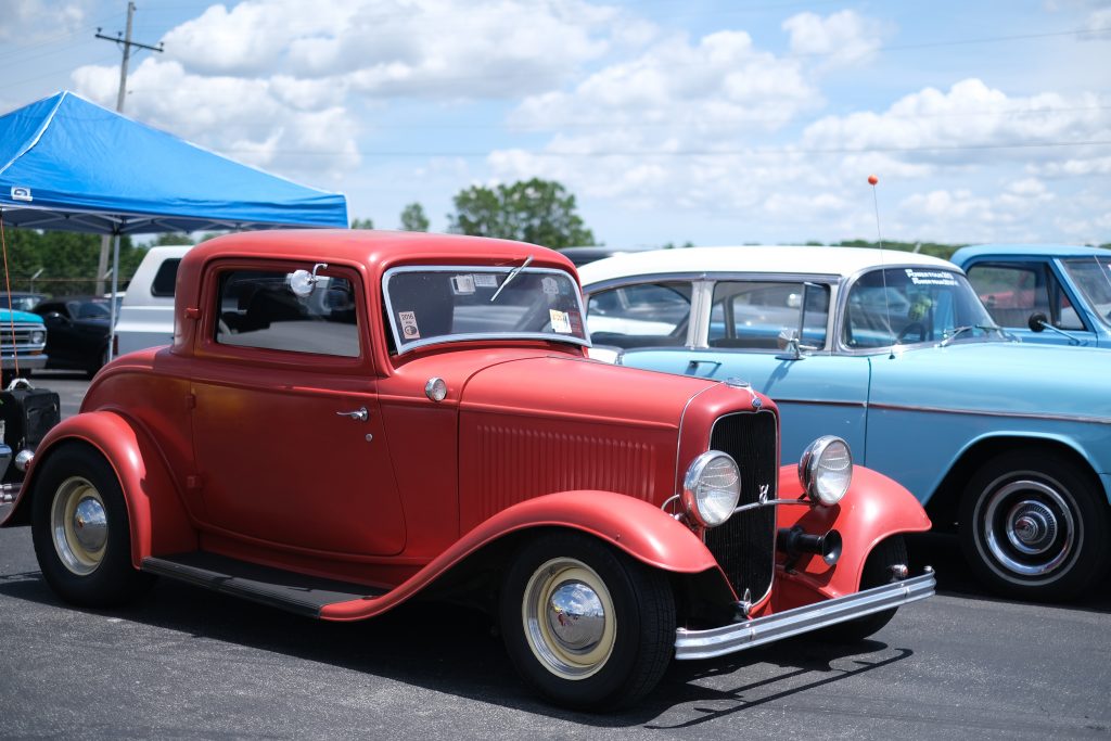ford coupe hot rod at car show