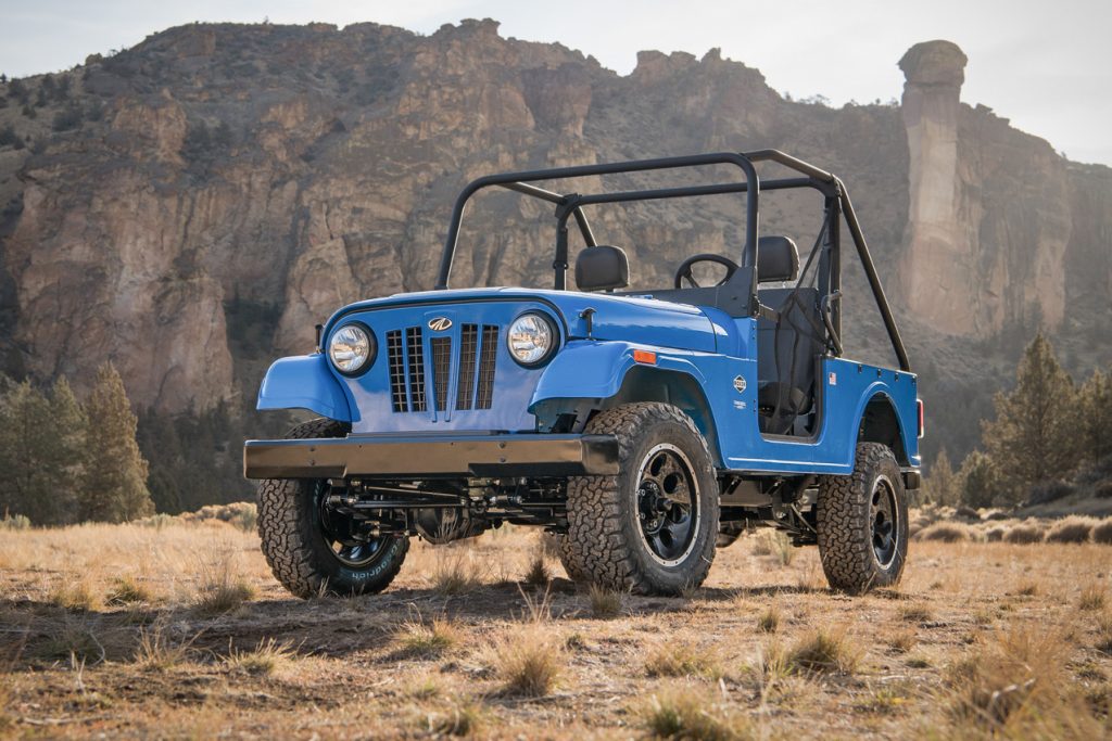 mahindra roxor parked on a desert field
