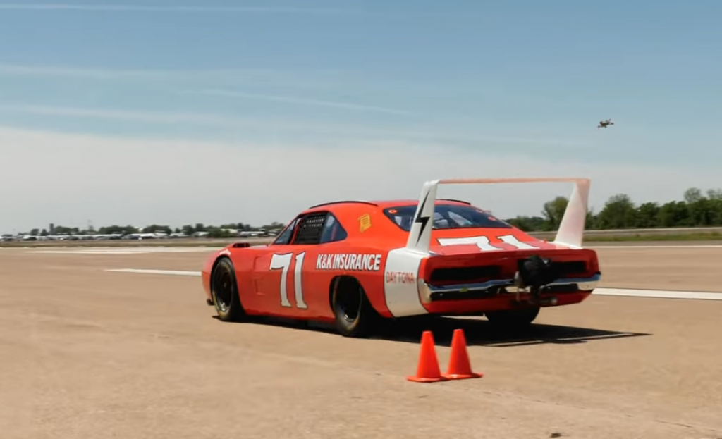 dodge dayton replica wing car on ECTA land speed record runway