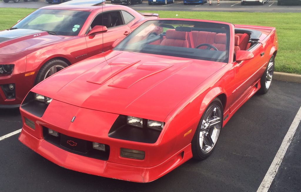 third generation red chevy camaro z28 convertible