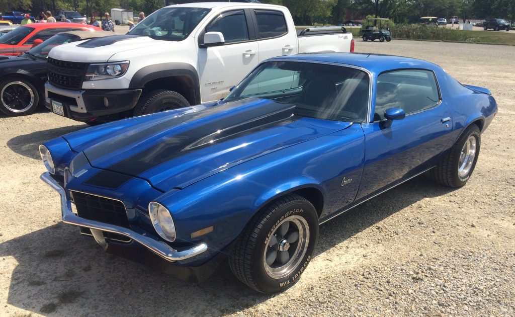 blue solid bumper second generation chevy camaro