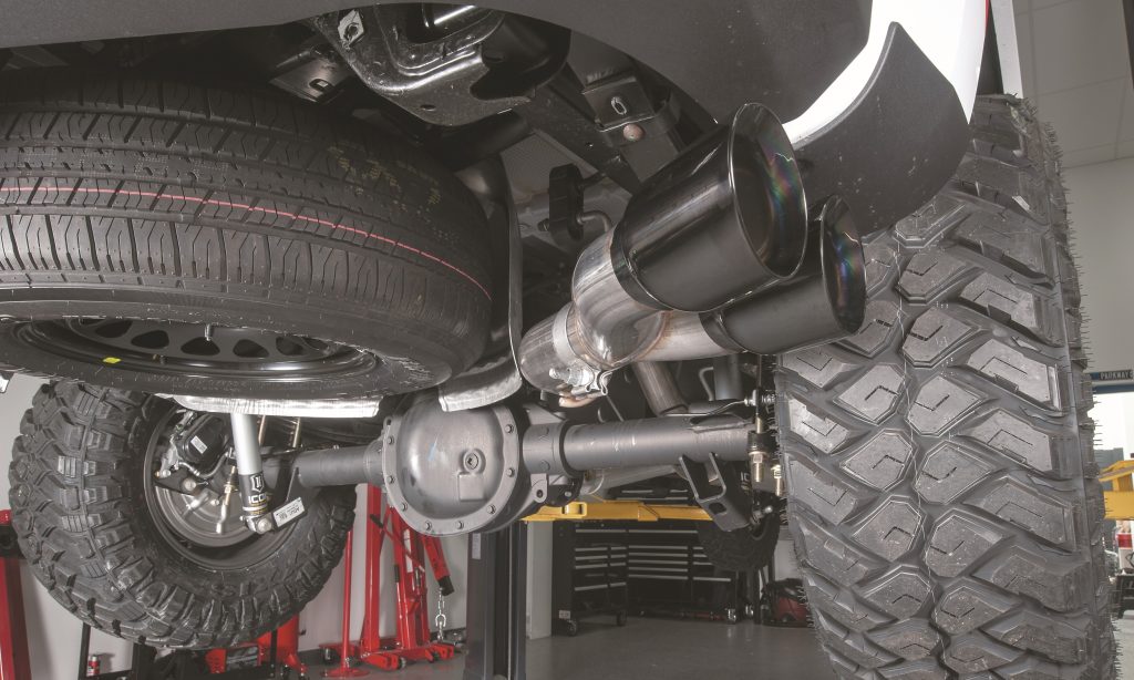 2021 chevy Silverado truck with upgraded exhaust tips