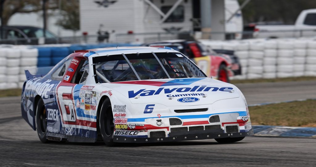 nascar stock car in valvoline livery at SVRA Race