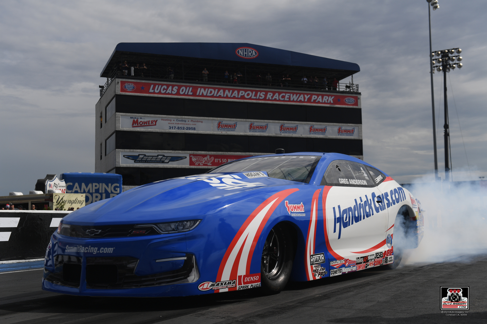 greg anderson pro stock camaro 100th win us nationals Indianapolis 2022