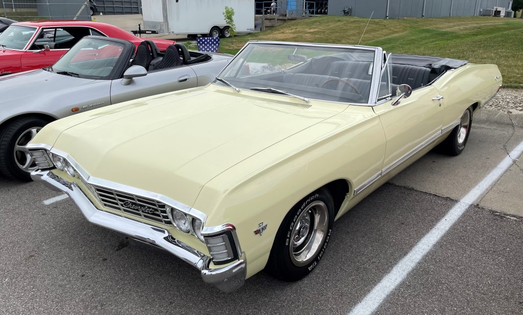 white 1967 chevy impala convertible