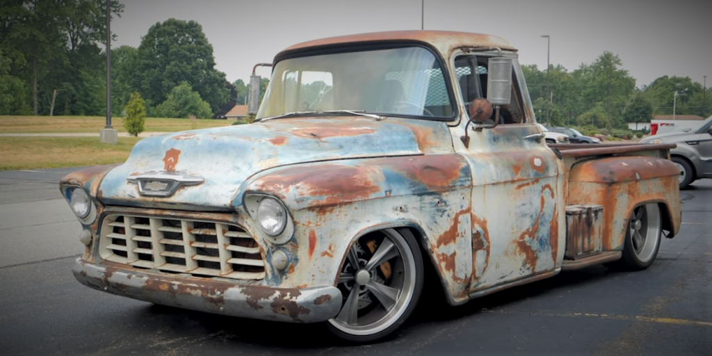 Customized 1955 Chevy Apache Truck street rod with patina
