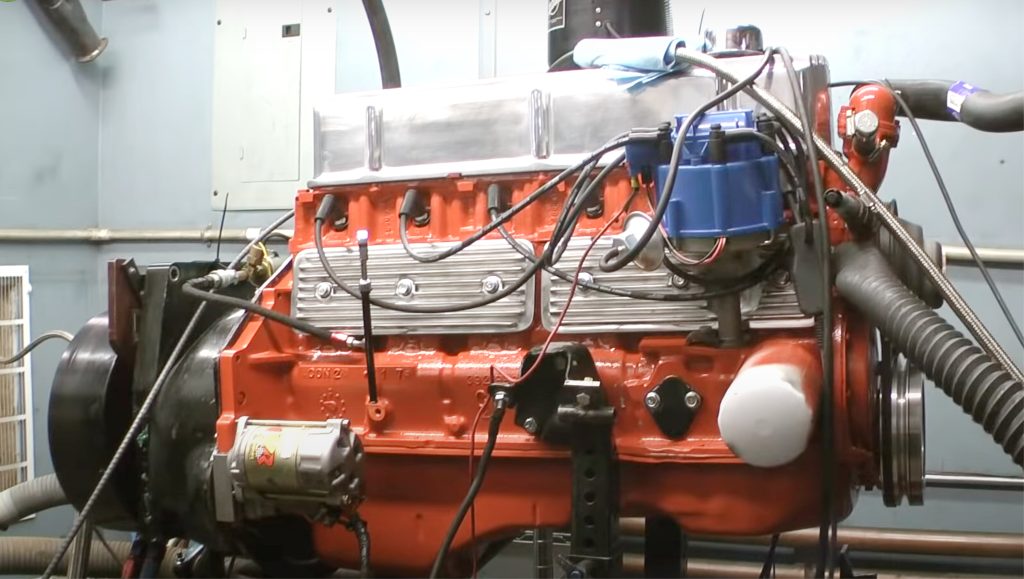 Chevy inline 6 engine on a dyno test run