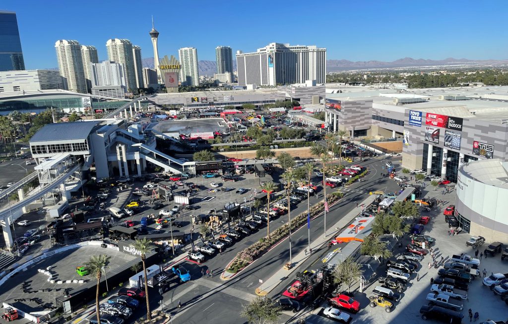 aerial view of SEMA Show Crowd 2023